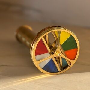 VINTAGE BRASS Multicolor Kaleidoscope Wheel